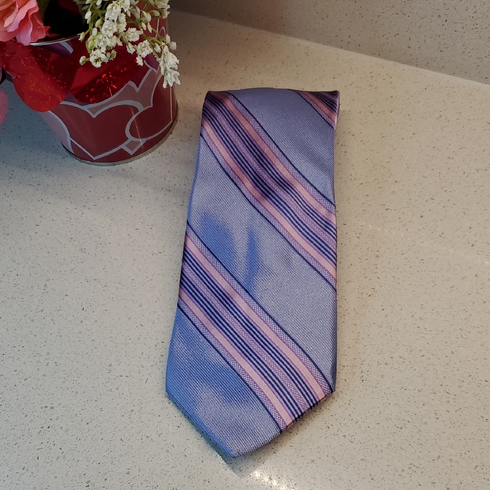 TED BAKER Purple and Pink Striped Tie